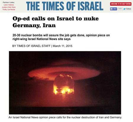 Zeitung fordert israels Regierung auf, Deutschland nuklear auszulöschen
