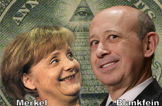 Merkel himmelt Blankfein an und raubt die Deutschen aus!
