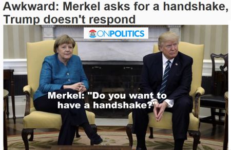 Merkel-Trump-verweigerter Handschlag