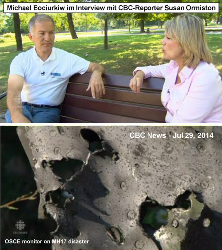 Michael Bociurkiw im Interview mit CBC-Reporter Susan Ormiston
