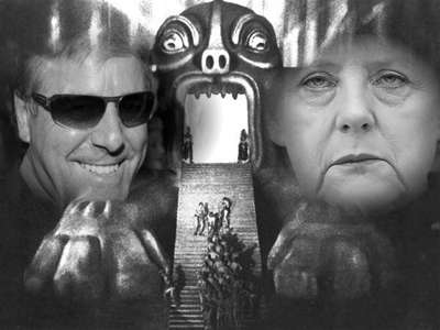 Führen und Ackermann und Merkel in den Rachen des Molochs