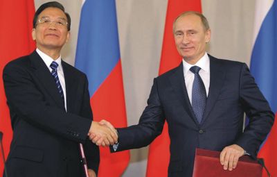 Wladimir Putin und Wen Jiabao Kriegspakt gegen den Dollar