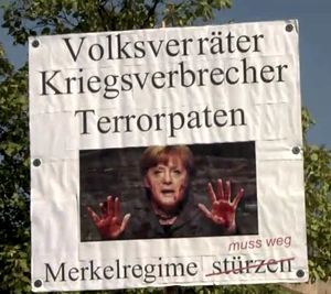 Pegida und AfD demonstrieren in Dresden gegen Mörderin Merkel
