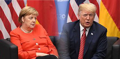 Von Trump in Buenos Aires vorgeführt, Merkel schaut in verachtend an