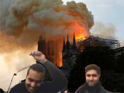 Notre Dame brennt - Moslems jubeln Allah ist groß