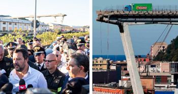 Salvini vor eingestürzter Brücke in Genua