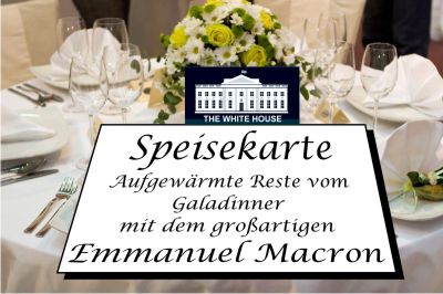 Merkel bekommt die Dinnerreste von Macron vorgesetzt